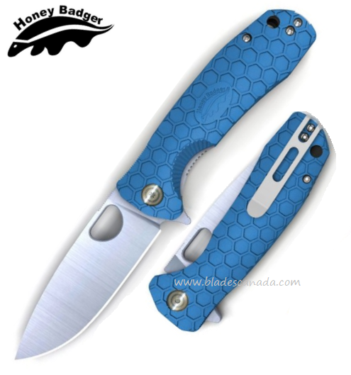 Honey Badger Large Flipper Folding Knife, D2 Steel, GFN Blue, HB1020
